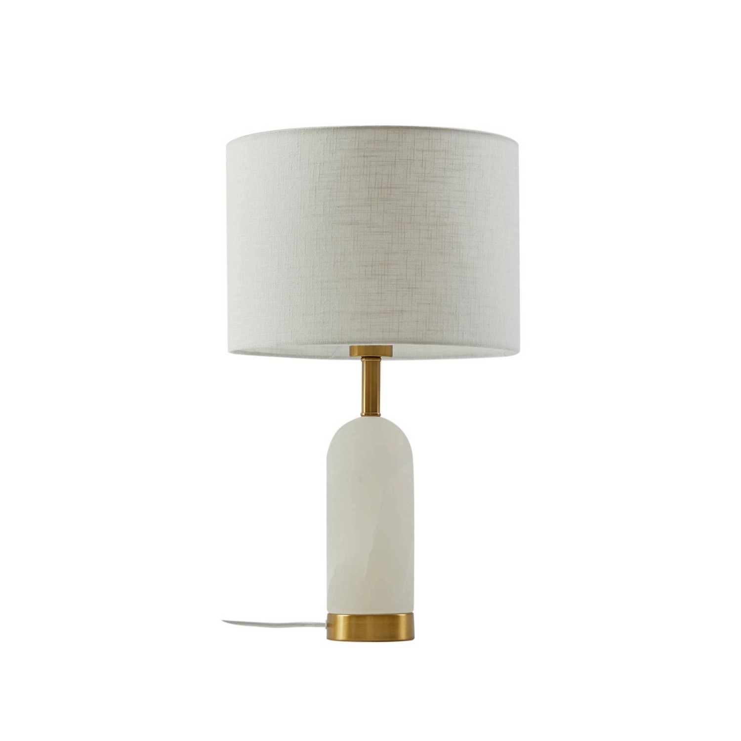 Lindby Tischlampe Alabaster 10031321 Skandinavisch in Weiß aus Textil 1-flammig E27 Wohnzimmerleuchte von LINDBY