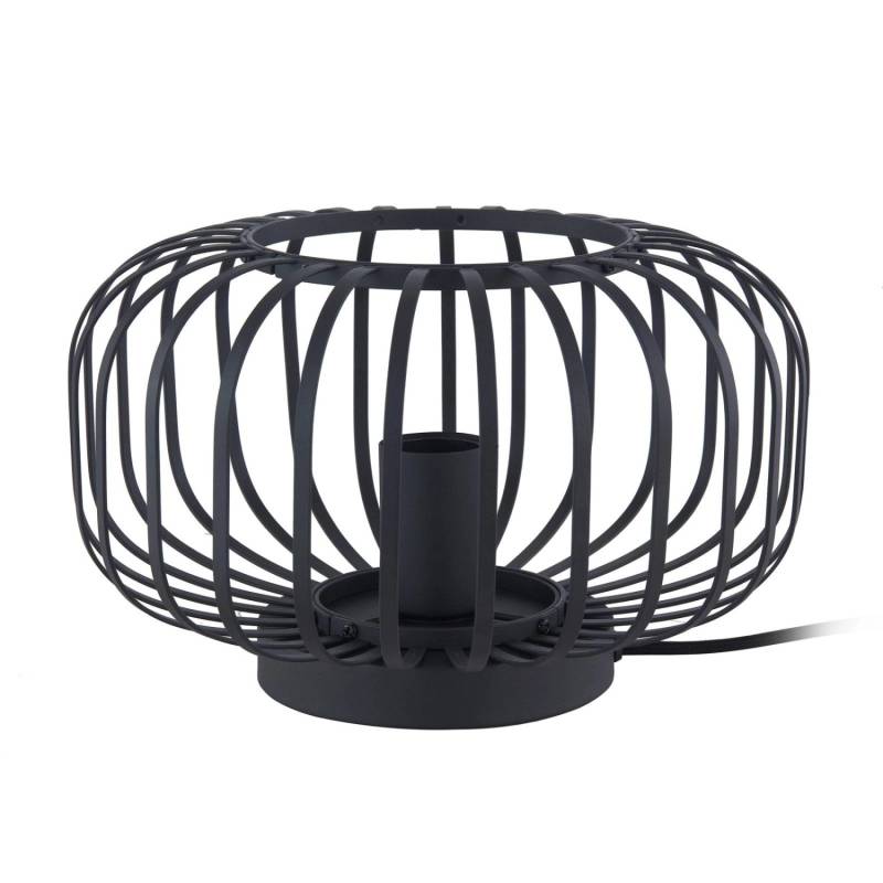 Lindby Tischlampe Krish 10010600 Retro Vintage Antik in Schwarz aus Metall 1-flammig E27 Wohnzimmerleuchte von LINDBY