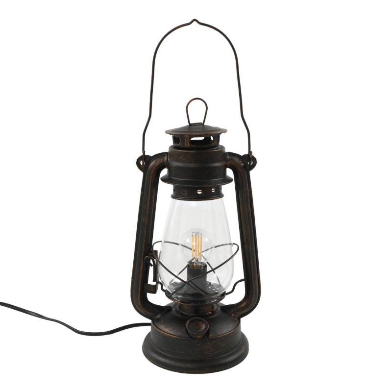 Lindby Tischlampe Laterne Raisa 9624812 Retro Vintage Antik in Braun aus Metall 1-flammig E14 Wohnzimmerleuchte Lindby Tischlampe Laterne Raisa 9624812 Retro Vintage Antik in Braun aus Metall 1-flammig E14 Wohnzimmerleuchte von LINDBY