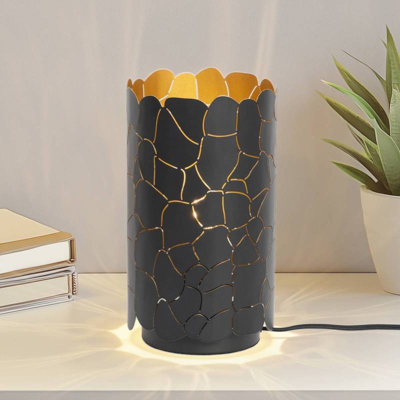 Lindby Tischleuchte Aralena, schwarz/gold, Höhe 26,5 cm von LINDBY