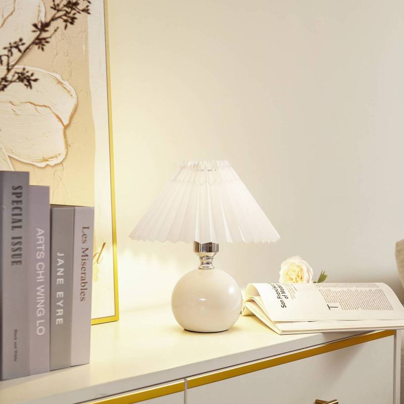 Lindby Tischleuchte Kerimi, Keramik, creme, 29 cm von LINDBY