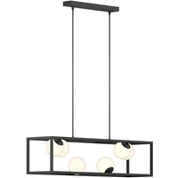 Lindby - Hängeleuchte Utopia, 6-flammig, Glas, Eisen, 80 cm - Schwarz, weiß von LINDBY