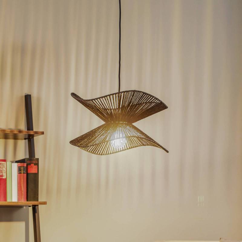 Lindby Pendelleuchte Valdorin, schwarz, Papier, Ø 40 cm, E27 von LINDBY