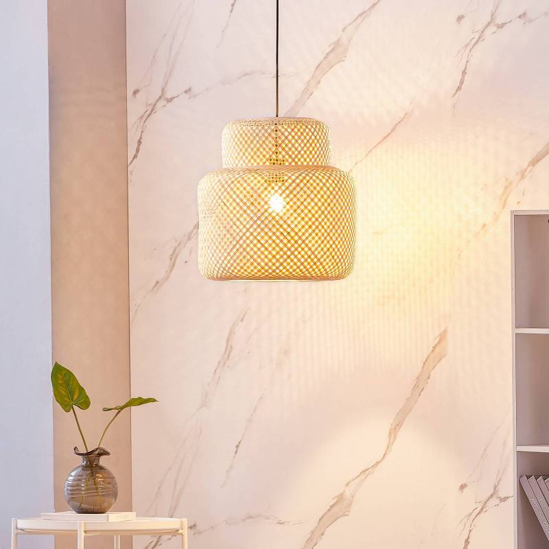 Lindby Hängeleuchte Venora, Ø 40 cm, einstufig, Bambus,E27 von LINDBY