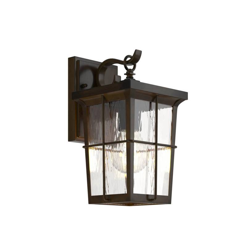 Lindby Wandleuchte Außen Charmaine 9624754 Retro Vintage Antik in Braun aus Aluminium 1-flammig E27 von LINDBY