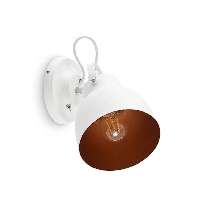 Lindby Wandleuchte Wandlampe Innen Adirta 9627184 Modern in Weiß aus Metall 1-flammig E27 Wohnzimmerleuchte von LINDBY