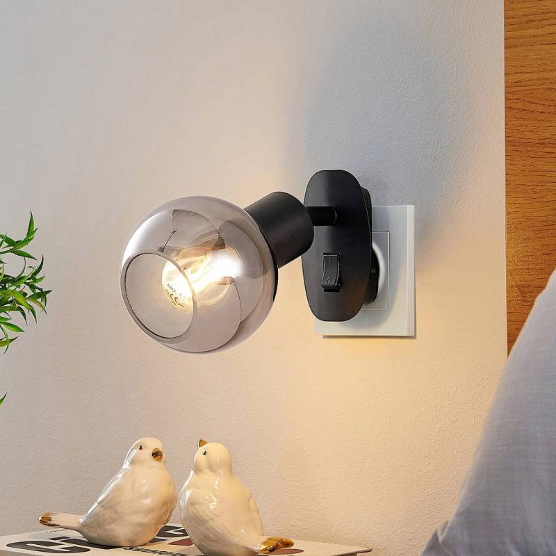 Lindby Wandleuchte Wandlampe Innen Lioma 9628266 Modern in Schwarz aus Metall 1-flammig E14 Wohnzimmerleuchte von LINDBY