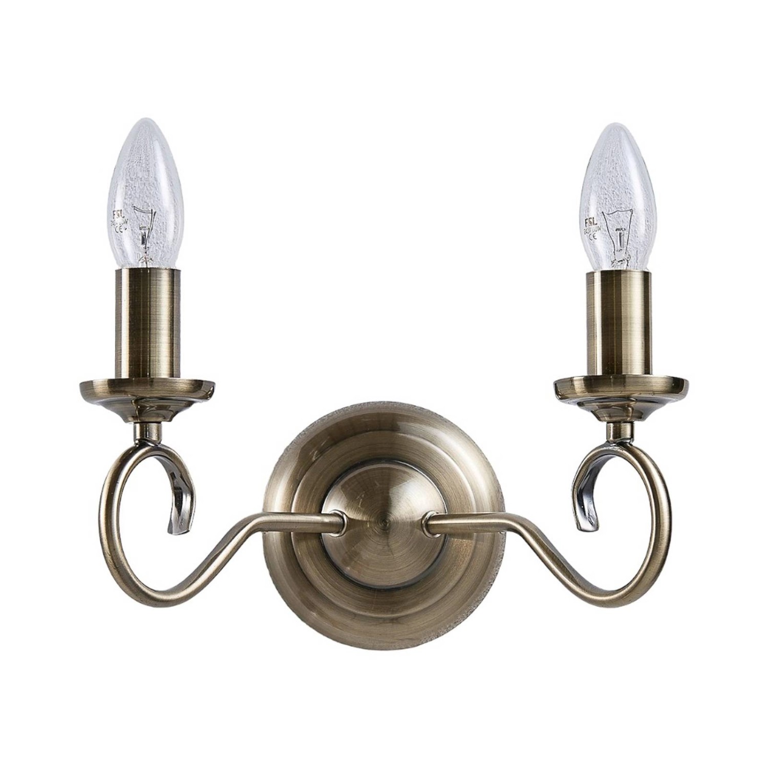 Lindby Wandleuchte Wandlampe Innen Marnia 9621013 Retro Vintage Antik in Bronze aus Metall 2-flammig E14 Wohnzimmerleuchte von LINDBY