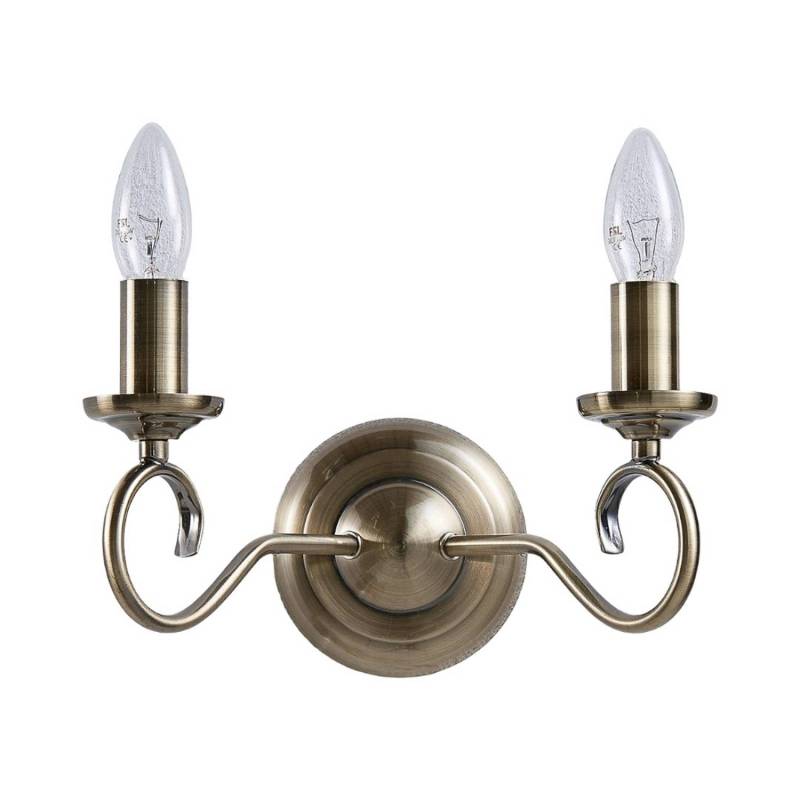 Lindby Wandleuchte Wandlampe Innen Marnia 9621013 Retro Vintage Antik in Bronze aus Metall 2-flammig E14 Wohnzimmerleuchte von LINDBY