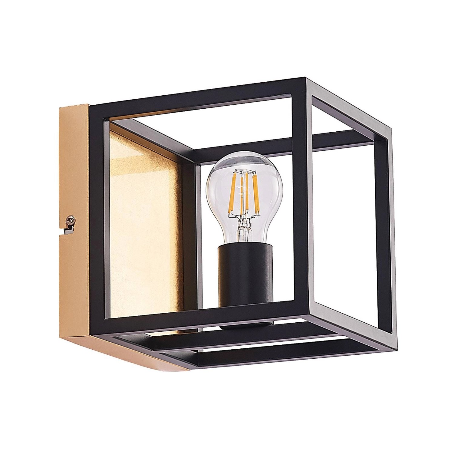 Lindby Wandleuchte Wandlampe Innen Miravi 9627709 Retro Vintage Antik in Schwarz aus Metall 1-flammig E27 Wohnzimmerleuchte von LINDBY