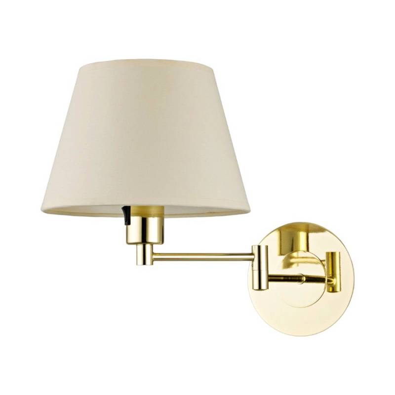 Lindby Wandleuchte Wandlampe Innen Pola 9620319 Modern in Creme aus Textil 1-flammig E27 Wohnzimmerleuchte von LINDBY