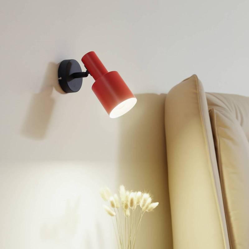 Lindby Wandstrahler Ovelia, orange/schwarz, Metall, E27 von LINDBY