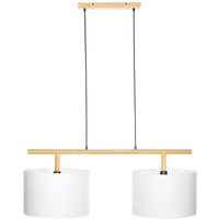 Lindby - neuwertig] Chava Hängeleuchte Deckenlampe Lampe Leuchte Zweiflammig E27 Weiß Holz895 B-Ware von LINDBY