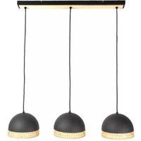Lindby - neuwertig] Lonnaris Hängelampe Hängeleuchte Deckenlampe Leuchte Rattan Schwarz 3 Fl. B-Ware von LINDBY