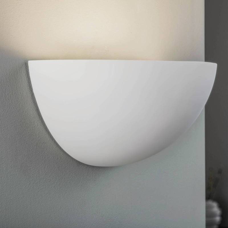 Lindby Wandleuchte Pascali, 13 cm, E14, weiß, Gips, bemalbar von LINDBY