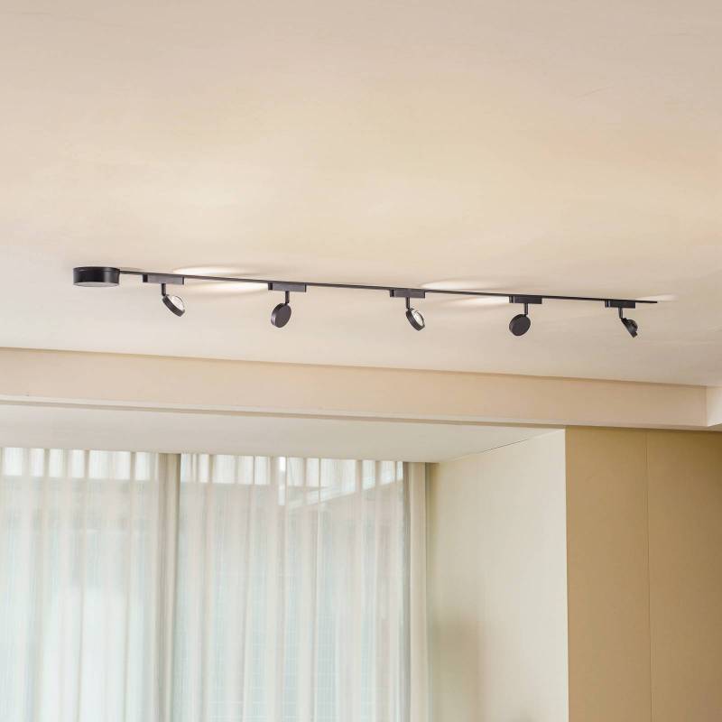 Schienensystem 48V Lumaro, Spots, 5-flg., schwarz, Ø 7,3cm von LINDBY