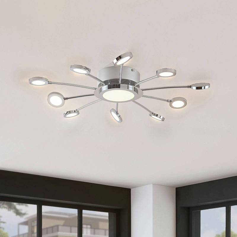 Verchromte LED-Deckenleuchte Meru, CCT von LINDBY