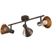 Zera - längliche Deckenlampe m. Easydim-Lampen - rost antik, gold von LINDBY