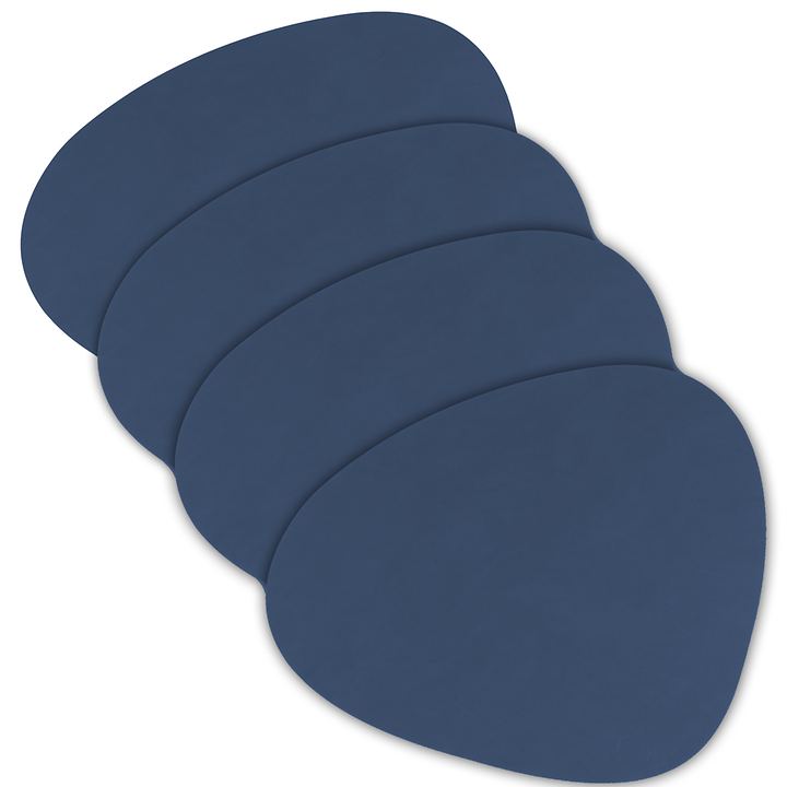 Glasuntersetzer 4er-Set 'tableMAT' nierenform dk.blau von LINDDNA