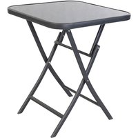 Klappbarer Bistrotisch aus Metall quadratisch mit Glasplatte Maß: 70 x 70 x 70 cm von LINDER EXCLUSIV GMBH