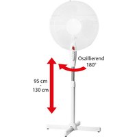 Lex Standventilator Ventilator Ø40cm Nachtlicht 130cm höhenverstellbar Schwarz oder weißLEX Standventilator Ø40 cm Nachtlicht weiß von LINDER EXCLUSIV GMBH