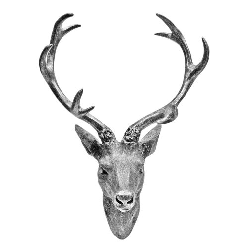Hirschgeweih Hirschkopf Geweih 10-Ender in Silber, Metall-Optik 30 x 40 cm, Figur Skulptur Deko Hirschgeweih Hirschkopf Geweih 10-Ender in Silber, Metall-Optik 30 x 40 cm, Figur Skulptur Deko von LINDER EXCLUSIV