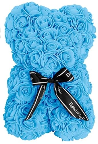 LINDER EXCLUSIV LEX Rosenbär 25 cm Rosen-Bär (Blau) von LINDER EXCLUSIV