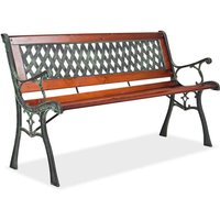 Linder Exclusiv Gartenbank 2-Sitzer,Sitzbank aus Holz-Metall Parkbank bis 150Kg mit Rückenlehnen Gartenmöbel Holzbank MC4413 125x52x74 cm von LINDER EXCLUSIV