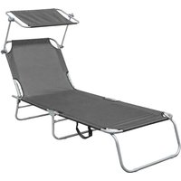 Linder Exclusiv Klappbarer Gartenliege mit Baldachin Dunkelgrau von LINDER EXCLUSIV