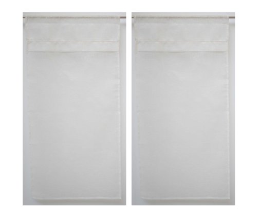 Linder 0169/11/427 Vorhang Kaolin, lichtdurchlässig, Weiß, 1 Paar, weiß, 45X90 von LINDER