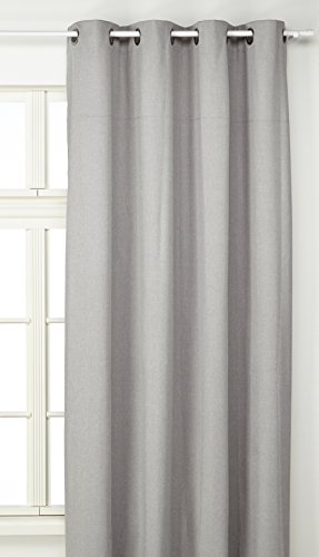 LINDER 0552/90/375FR Vorhang mit Ösen, Blickdicht, Oxford, grau, 140 x 240 cm von LINDER