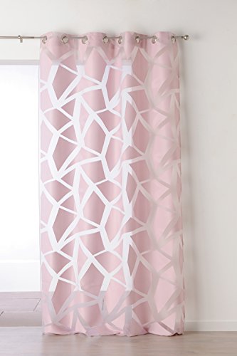 Linder 261/60/10069/375AB Vorhang mit 8 runden Ösen Polyester Rosa 140 x 245 cm von LINDER