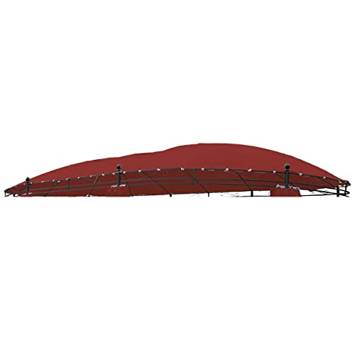 LINDER Dachstoff für Pavillon oval 5,3x3,5 m Polyester Ersatzdach wasserabweisend Dach, Farbe:Burgundrot von LINDER