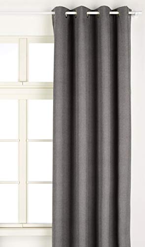 Linder 0552/92/375FR Vorhang Blickdicht Oxford grau anthrazit Ösen, 140 x 240 cm von LINDER
