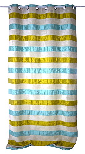 LINDER 0971/81/375 Vorhang mit 8 Ösen und Design-Wetzstahl, rund, Polyester/Viskose, 135 x 260 cm, Blau von LINDER