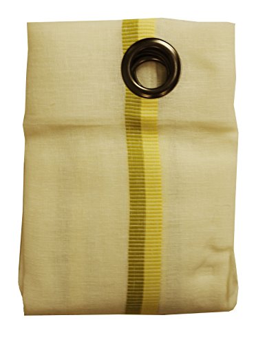 LINDER 1165/80/375 Vorhang mit 8 Ösen und Design-Wetzstahl, rund, Polyester, Leinen, gelb/grün, 145 x 260 cm, apfelgrün von LINDER