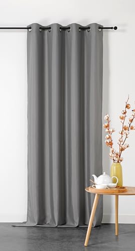 Linder Doppelter Vorhang, feuerfest, M1 – 135 x 240 cm – Grau von LINDER