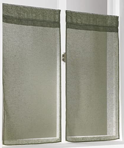 Linder Kaolin 0169/84/427 Scheibengardine, gerader Schnitt, 60 x 200 cm, Khaki, 2 Stück Linder Kaolin 0169/84/427 Scheibengardine, gerader Schnitt, 60 x 200 cm, Khaki, 2 Stück von LINDER