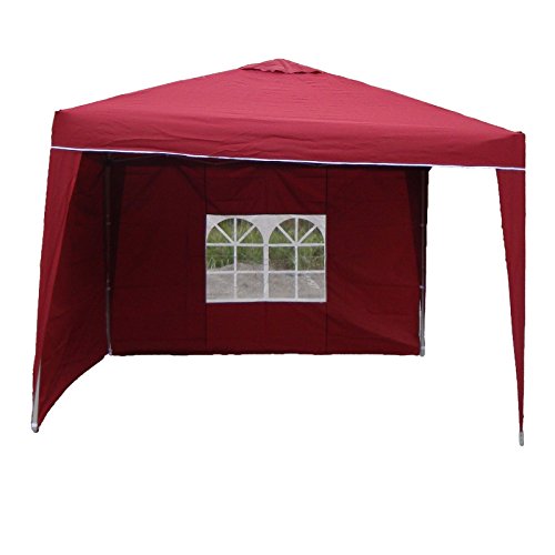 Linder Pavillon Alu 3x3x2,6m Faltpavillon wasserdicht Polyester 2Seitenteile Partyzelt, Farbe:rot von LINDER