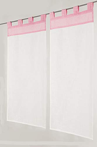 Linder Scheibengardine, 60% Polyester, 40% Baumwolle, Rosa, 45 x 90 cm von LINDER