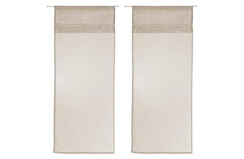 LINDER Tringe 0169/29/427 Vorhänge/Gardinen, Maße: 60 x 120 cm, Beige, 1 Paar von LINDER