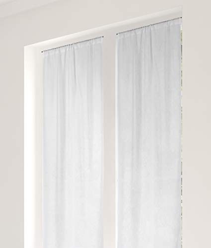 Linder Vitrage, 100% Polyester, Weiß, 90 x 220 cm von LINDER