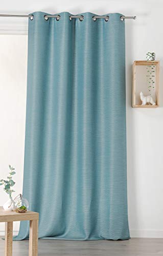 Linder Vorhang, 43% Viskose, 36% Polyester, 21 Pourcentlin, 135 x 240 cm, Blau von LINDER