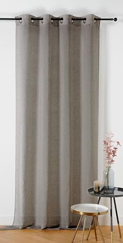 Linder Vorhang Chambray Grau mit Ösen, 145 x 240 cm von LINDER