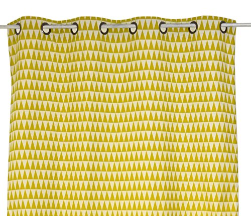 LINDER Vorhang Geometrisch Ösen, Polyester, 135 x 260 cm, grün, 135 x 260 cm von LINDER