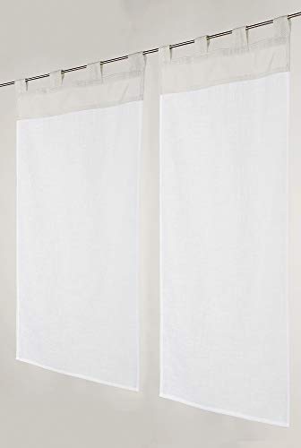 Linder Vorhang mit Schlaufen, 60% Polyester, 40% Baumwolle, Hellgrau, 45 x 90 cm von LINDER