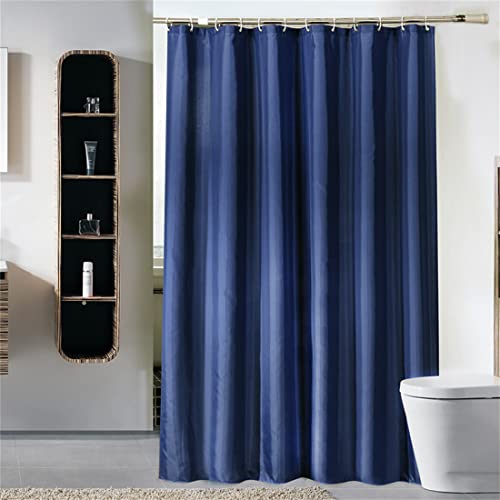 Lindong Basic Duschvorhang 240x200cm Dick Stoff Wasserdicht Anti-Schimmel Badezimmervorhang Dunkelblau, 180x200cm von Lindong