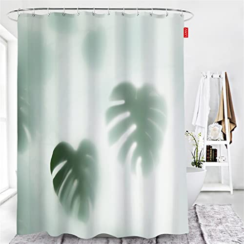 Lindong Pflanze Duschvorhang 240x200cm Wasserabweisend Anti-Schimmel Stoff Badezimmervorhang, Motiv-D 240x200cm von Lindong