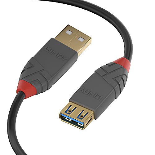 LINDY 36760 0, 5m USB 3.0 Typ A Verlängerungskabel, anthra Line Anthrazit, 0,5 m von LINDY