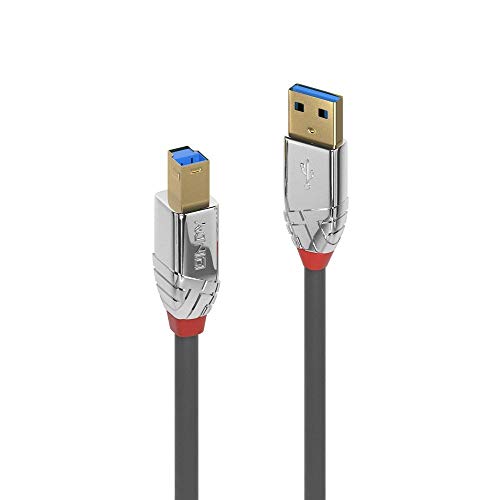 LINDY 36660 0.5m USB 3.0 Typ A an B Kabel, Cromo Line Anthrazit von LINDY